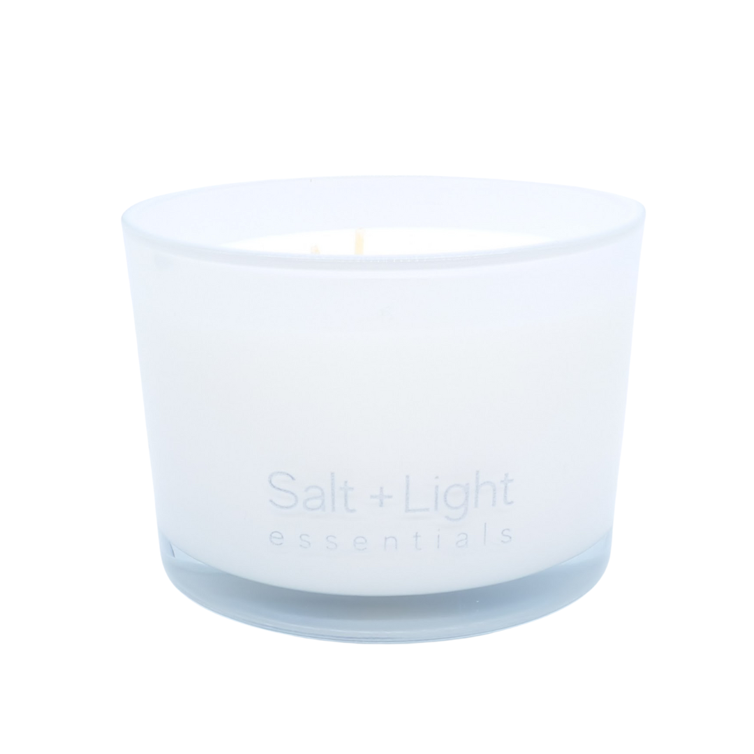 Triple wick coco soy candle in white jar