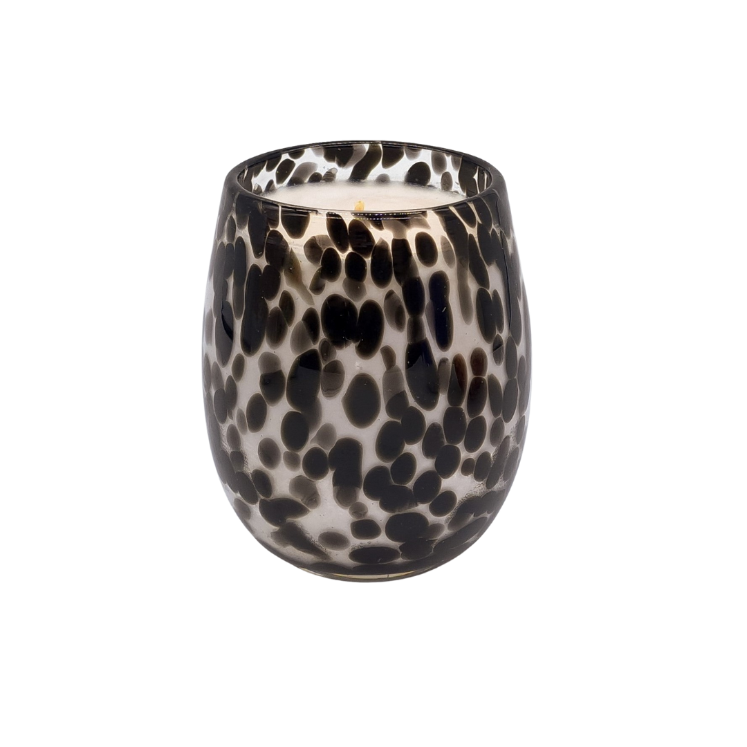 Black and white candle jar