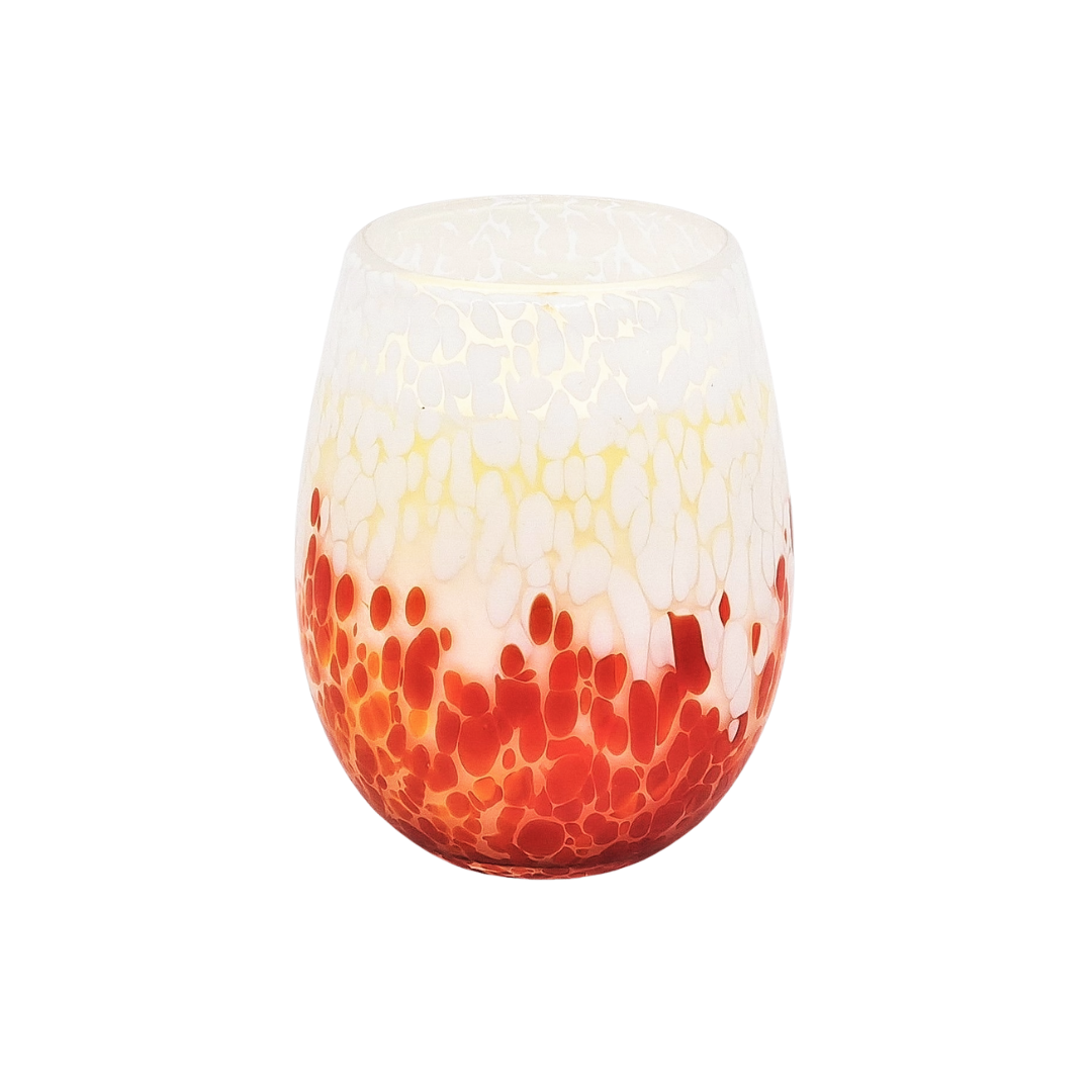 Red and white candle vessel